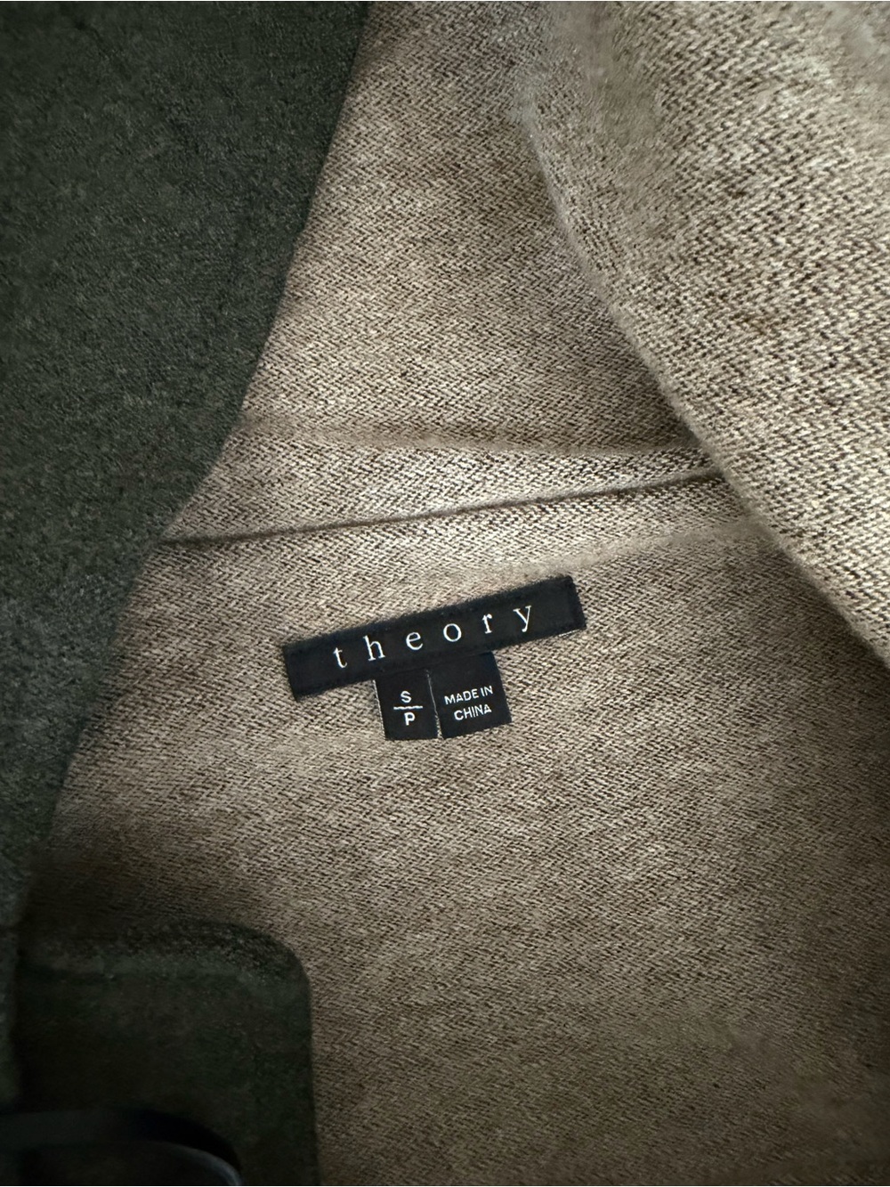 Theory Olive Green Wool-Blend Toggle Pea Coat - Picture 3 of 4